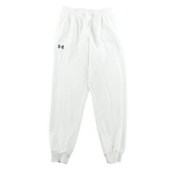 Spodnie dresowe męskie Jogger z dzianiny polarowej biały. Białe spodnie sportowe męskie Under Armour, m, bez wzorów, z dresówki, do biegania. Za 143.46 zł.