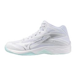 Damskie buty halowe Mizuno Thunder Blade Z Mid Wos. Białe obuwie sportowe damskie Mizuno, bez wzorów, na fitness i siłownię. Za 378.85 zł.