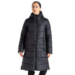 Kurtka Damska Distinguish Baffled Padded Jacket. Czarne kurtki damskie Dare 2b, bez wzorów, z puchu, bez kaptura, trekkingowe. Za 207.99 zł.