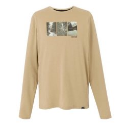 T-shirt Męski Z Fotografią Z Długim Rękawem Maylow. Brązowe koszulki sportowe męskie Regatta, m, bez wzorów, sportowe, bez kołnierzyka. Za 44.99 zł.