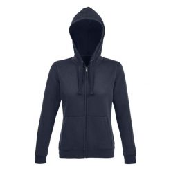 Damska Bluza Z Kapturem Spike Z Pełnym Zamkiem Błyskawicznym. Niebieskie bluzy damskie SOL'S, s, bez wzorów, z kapturem. Za 174.99 zł.