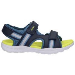 Sandały GEOX J VANIETT BOY Niebieski. Niebieskie sandały męskie Geox, z materiału, bez zapięcia. Za 189.99 zł.