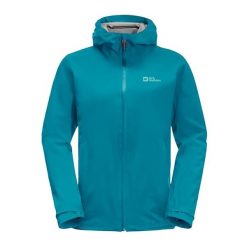 Kurtka przeciwdeszczowa damska Jack Wolfskin Highest Peak. Niebieskie kurtki damskie Jack Wolfskin, xs, bez wzorów, bez kaptura. Za 519.99 zł.