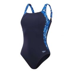 Damski Jednoczęściowy Kostium Kąpielowy Spdscu Lunalustre. Niebieskie kostiumy jednoczęściowe damskie Speedo, bez wzorów, sportowe, do pływania. Za 285.99 zł.