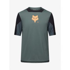 Koszulka enduro męska Fox Defend SS Jersey Creation. Zielone buty sportowe męskie FOX, m, bez wzorów, z jersey, bez kołnierzyka, bez ramiączek, rowerowe. Za 263.99 zł.