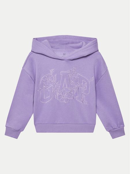 Gap Bluza 741401-02 Fioletowy Relaxed Fit. Fioletowe bluzy dla dziewczynek GAP, bez wzorów, z bawełny, bez ramiączek, bez kaptura. Za 149.99 zł.