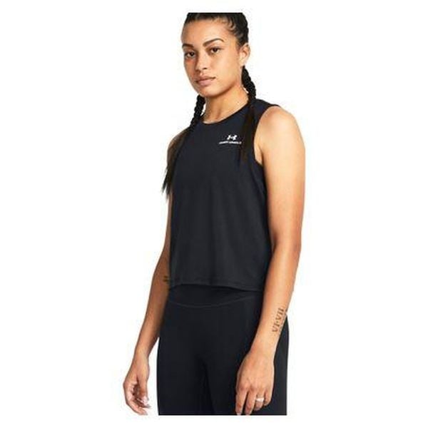 Top treningowy damski Under Armour Rush Energy Crop Tank. Czarne obuwie sportowe damskie Under Armour, bez wzorów, na fitness i siłownię. Za 119.99 zł.