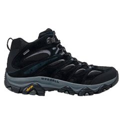 Buty trekkingowe męskie Merrell Moab 3 Mid Gtx Gore-tex. Czarne trekkingi męskie Merrell, za kostkę, trekkingowe, gore-tex. W wyprzedaży za 624.50 zł.