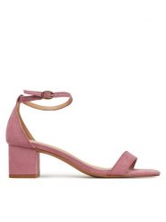 ONLY Shoes Sandały Onlhanna-5 15340958 Różowy. Czerwone sandały damskie ONLY Shoes, bez wzorów, ze skóry, bez obcasa, na słupku, bez zapięcia. Za 159.99 zł.