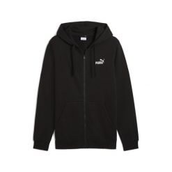 Męska rozpinana bluza z kapturem Essentials z logo No. 1 PUMA Black. Czarne bluzy męskie Puma, m, bez wzorów, prążkowane, z kapturem, do biegania. Za 276.00 zł.