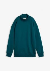 Bluza z golfem. Fioletowe bluzy damskie bonprix, bez wzorów, bez kaptura. Za 99.99 zł.