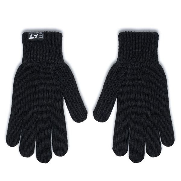 Rękawiczki EA7 Emporio Armani. Niebieskie rękawiczki damskie EA7 Emporio Armani, bez wzorów, z dzianiny. Za 219.99 zł.