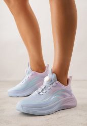 Niebiesko-Różowe Buty Sportowe Sneakersy z Napisami i Geometrycznym Wzorem Adraseise. Niebieskie obuwie sportowe damskie Born2be, bez wzorów, z jeansu. Za 159.99 zł.