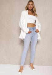 Niebieskie Skinny Jeansy z Bawełną i Efektem Push Up Nusindrel. Niebieskie jeansy dla dziewczynek Renee, z bawełny, klasyczne, z podwyższonym stanem. Za 99.99 zł.