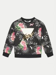 Guess Bluza J4YQ02 KA6R3 Czarny Regular Fit. Czarne bluzy dla dziewczynek Guess, z aplikacjami, z bawełny, bez ramiączek, bez kaptura. Za 99.99 zł.
