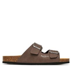 Klapki Pepe Jeans. Brązowe klapki męskie Pepe Jeans, z jeansu. Za 219.99 zł.