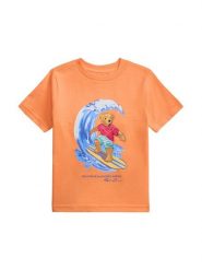 Polo Ralph Lauren T-Shirt 322B13589001 Pomarańczowy Regular Fit. Brązowe t-shirty dla chłopców Polo Ralph Lauren, bez wzorów, z bawełny, bez ramiączek. Za 249.99 zł.