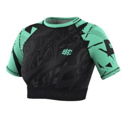Koszulka sportowa damska Crop top do fitnessu EXTREME HOBBY NEO. Zielone koszulki sportowe damskie EXTREME HOBBY, m, bez wzorów, z bawełny, bez kołnierzyka, bez ramiączek, do biegania. Za 169.00 zł.