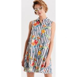 Koszulowa sukienka bez rękawów - Biały. Sukienki damskie marki Cropp. Za 69.99 zł.
