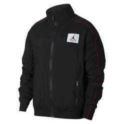 Kurtka uniwersalna męska Nike Jordan Flight Warmup Jacket. Czarne kurtki sportowe męskie Nike, m, bez wzorów, z syntetyku, do biegania. Za 399.00 zł.