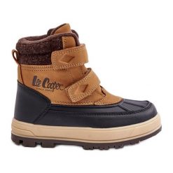 Ocieplane Śniegowce Chłopięce Lee Cooper LCJ-23-01-2059 Camel brązowe. Brązowe buty zimowe chłopięce bez wzorów, ze skóry, bez zapięcia. Za 296.18 zł.