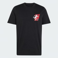 KOSZULKA Z GRAFIKĄ PREDATOR. Czarne koszulki sportowe męskie Adidas, uniwersalny, bez wzorów, z bawełny, bez kołnierzyka, bez ramiączek, do piłki nożnej. Za 149.00 zł.