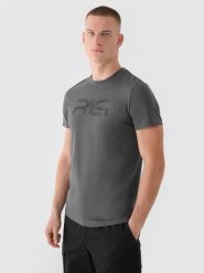 4F T-shirt regular męski 4F x Robert Lewandowski - szary XXL. Szare koszulki sportowe męskie 4f, m, bez wzorów, z bawełny, klasyczne, bez kołnierzyka. W wyprzedaży za 59.99 zł.