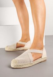 Beżowe Espadryle Ozdobione Plecionką i Paskiem Morinia. Brązowe espadryle damskie Born2be, z aplikacjami, eleganckie, bez obcasa, na obcasie, bez zapięcia. Za 69.99 zł.