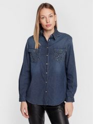 Liu Jo Koszula UF2107 D4555 Niebieski Regular Fit. Niebieskie bluzki damskie Liu Jo, bez wzorów, z bawełny, bez kołnierzyka, bez ramiączek. Za 919.99 zł.