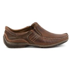 KOMODO Buty męskie mokasyny skórzane 627K brązowe. Brązowe mokasyny męskie z gumy. Za 362.62 zł.