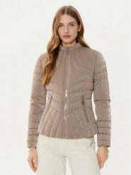 Guess Kurtka puchowa W5RL61 WH0V0 Beżowy Regular Fit. Brązowe kurtki damskie Guess, xs, z aplikacjami, z puchu, bez kaptura. Za 759.99 zł.