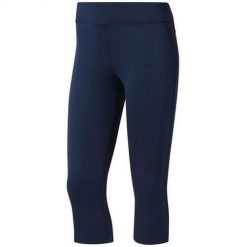 Spodnie treningowe damskie Reebok Wor PP Capri. Niebieskie obuwie sportowe damskie Reebok, l, bez wzorów, na fitness i siłownię. Za 114.00 zł.