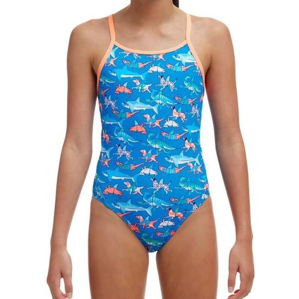 Strój kąpielowy jednoczęściowy FUNKITA Fin Swimming - dziewczęcy. Niebieskie stroje kąpielowe dla dziewczynek FUNKITA, bez wzorów. Za 159.00 zł.