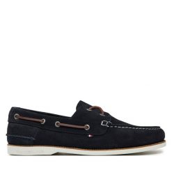 Półbuty Tommy Hilfiger. Niebieskie półbuty na co dzień męskie Tommy Hilfiger, bez zapięcia. Za 339.99 zł.
