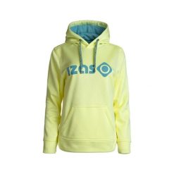 Bluza damska DUERO W V4 z regulowanym kapturem, logo i kieszenią z przodu. Żółte bluzy damskie IZAS, m, bez wzorów. Za 182.57 zł.