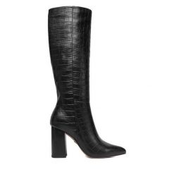 Kozaki Nine West. Czarne kozaki damskie Nine West, bez obcasa, na słupku. Za 359.99 zł.