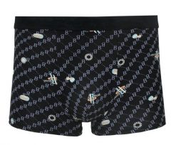 Bokserki Obcisłe, Czarne z Nadrukiem, Bawełniane, Majtki z Elastanem -ALTIES. Czarne bokserki męskie Alties, l, bez wzorów, z bawełny. Za 35.00 zł.