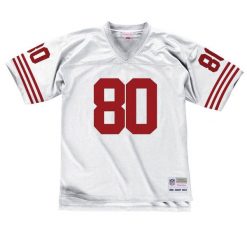 Koszulka NFL San Francisco 49ers Jerry Rice. Białe koszulki sportowe męskie Mitchell & Ness, m, bez wzorów, bez kołnierzyka, bez ramiączek, do koszykówki. Za 676.50 zł.