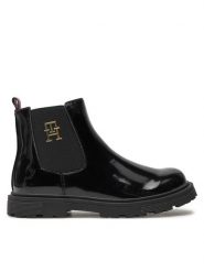 Tommy Hilfiger Botki Chelsea Boot T1A5-33563-0343 S Czarny. Czarne botki dziewczęce Tommy Hilfiger, ze skóry, bez zapięcia. Za 379.99 zł.