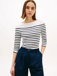 Tommy Hilfiger koszulka o długości 3/4 Kobiety Bawełna niebieski, XS. Niebieskie t-shirty damskie Tommy Hilfiger, xs, bez wzorów, z bawełny, bez kołnierzyka. Za 229.95 zł.