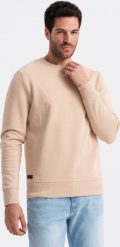 Ombre Nierozpinana bawełniana męska bluza dresowa BASIC beżowa V6 OM-SSBN-0159 XXL. Brązowe bluzy męskie Ombre, m, bez wzorów, z bawełny, bez kaptura. Za 139.99 zł.