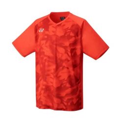 Koszulka Yonex. Czerwone koszulki sportowe męskie YONEX, m, bez wzorów, z materiału, bez kołnierzyka, bez ramiączek. Za 238.00 zł.