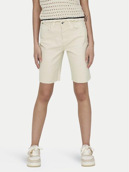 ONLY Szorty jeansowe Emily 15311258 Écru Mom Fit. Szorty damskie Only, bez wzorów, z bawełny. Za 79.99 zł.