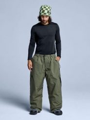 Spodnie narciarskie - Unisex - Luźny krój - Park - Oliwkowo-zielone. Zielone spodnie materiałowe damskie POEDERBAAS, s, bez wzorów, z materiału. Za 698.52 zł.