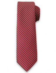 Oryginalny Krawat Męski w Białe Prążki, w Kratkę - 6 cm - Alties, Kolorowy. Czerwone krawaty i muchy Alties, bez wzorów, z tkaniny, eleganckie. Za 49.00 zł.
