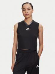 Adidas Bluzka Tiro Cut 3-Stripes Mesh JG4115 Czarny Regular Fit. Czarne bluzki damskie Adidas, m, bez wzorów, z meshu, bez kołnierzyka, bez ramiączek. Za 89.99 zł.