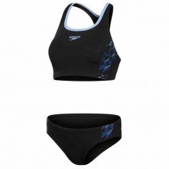 Strój kąpielowy dwuczęściowy damski Speedo Placement 2 Piece. Czarne bikini damskie Speedo, xs, bez wzorów. Za 1,075.33 zł.