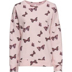 Bluza z nadrukiem w motyle bonprix pastelowy jasnoróżowy z nadrukiem. Bluzy damskie bonprix. Za 37.99 zł.