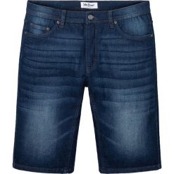 Bermudy dżinsowe ze stretchem i wzmocnionym krokiem, Regular Fit. Niebieskie jeansy męskie bonprix. Za 97.99 zł.