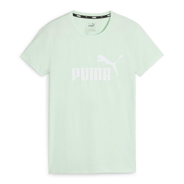 Koszulka damska PUMA ESS Logo Tee. Niebieskie koszulki sportowe damskie Puma, xs, bez wzorów, z bawełny, bez kołnierzyka, bez ramiączek, na fitness i siłownię. Za 92.05 zł.
